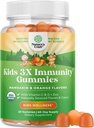 Natures Craft Organic Kids Immune Support Gummies - Vegan Organic Vitamin D Gummies for Kids with Vitamin C and Zinc for Immunity - D3 Zinc and C Gluten Free & Non GMO (60 Servings)