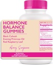 Hormone Balance Gummies for Women - Hormone Harmony for Mood, Energy, Bloating - Hormonal PMS, Perimenopause & Menopause Support - Red Raspberry Leaf & Black Cohosh - 60 Gummy Supplementen