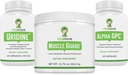 VitaMonk Muscle Guard & Alpha GPC Uridine Stack Bundle, HMB, EAA's, Vitamine D, Magnesium & Hersen Ondersteuning voor Focus, Duidelijkheid en Spiergroei