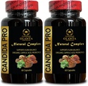 Candida PRO Natural Complex - Fresh White Oregano Leaf, Candida May Cleanse Gut Support, Candida Cleanse Detox voor vrouwen, caprylzuur Combinatie - 2 flessen 120 capsules