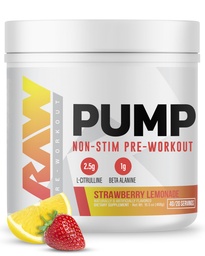 RAW Pump Stim Free Pre Workout (Strawberry Lemonade) - Niet-Stimilant Pre Workout Supplement Powder Nitric Oxide Booster - Pre-workout Supplementen Drink voor tijdens de training - 40 porties
