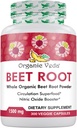 Organic Veda Beet Root Capsules 1500mg - 300 Beet Root Powder Capsules with High Strength Nitrates to Support Circulation, Nitric Oxide, Energy, Endurance & Stamina - Non-GMO & Gluten-Free