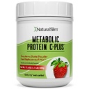 Metabole proteïne C-Plus Wei Proteïne Poeder en Shake Meal Vervanging door vitamine C, L-glutamine en decompenserende enzymen, lage Carb Proteïne Drink, Ondersteuning Metabolisme, Energie & Gut Health 1,1lb Aardbei