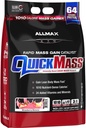ALLMAX Nutrition QuickmASS, aardbeibanaan - 10 lb - Snelle massa Gain Catalyst - Tot 64 Gram eiwit per portie - 3:1 Carb tot eiwit verhouding - Zero Trans Fat - Tot 70 porties