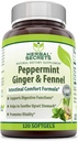 Kruidengeheimen Pepermunt Ginger & Fennel 120 Softgels (Non-GMO) - Ondersteunt spijsverteringsfuncties* - Bevordert vitaliteit*- Helpt bij het kalmeren van de maag