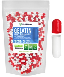 XPRS Nutra Formaat 0 Lege capsules - 1000 Telle Lege Gelatine Capsules - Pillen DIY Capsule Vulling - Pure Bovine Pillen Gel Caps for Do-It-Yourself Supplements (Rode/Wit)