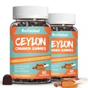 2 Pack Sugar Free Ceylon Cinnamon Gummies 2000MG, Cinnamon Supplement met Chroom en kaneel Bark, Vegan, Non-GMO, Glutenvrij,120 Gummies