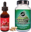Prickly Pear Nopal Cactus Supplement Combo Pack - Freeze Gedroogde Cactus Fruit Extract - 120 Plantaardige Capsules & 2oz Liquid Drops - Vegan, rijk aan Betalains, & Bio available