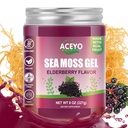 (8 OZ) Sea Moss Gel Biologische Raw Vlierbes Flavored Ierse Seamoss Mannen Vrouwen Natuurlijke Vegan 102 Vitaminen en Mineralen Wild Geoogst Non-GMO Immuun Verdediging Booster Lung Schildklier Digestieve Ondersteuning