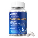 Liposomale Calcium AKG Supplement 1500mg met vitamine D3 & K2 Softgels voor vrouwen & mannen│ Hoge Absorptie│Calciumsupplementen met Magnesium Glycinate, Boron, Probiotica & vitamine C voor bot - 120 pillen