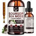 (2 Pack) Soursop Graviola Liquid Drop, Soursop Bitters Multivitamine Liquid with Sea Moss & Turmeric, 98% Absorptie voor Cell Support & Regeneratie, Immune Boost en Lever, 1 Fl Oz