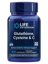 Levensverlenging Glutathion, Cysteine & C, 500 mg vitamine C, krachtige antioxidant Supplement ter ondersteuning van de gezondheid van de lever, Glutenvrije, non-GMO, 100 capsules