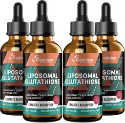 2000MG Liposomale Glutathion Liquid Drops, Ultra High Absorptie, Natural Detoxification, Immuun System & Skin Supprot*, L-Glutathione, Vitamine C & Hyaluronic Acid, Capsules Alternatief, 8,08 OZ