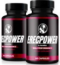 (2 Pack) ErecPower for Men, Official ErecPower Pillen, All Natural Male Supplement, Capsule to Boost Energy and Overall Health, Erec Power Support for Peak Performance, Vitamine, Review (120 Capsules)