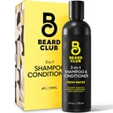 The Beard Club Mens 2 in 1 Shampoo and Conditioner Set - Sulfate Free, Moisturizing, Citrus Scented for Curly Hair Care and Dry Scalp Care