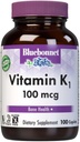 Bluebonnet vitamine K1 100 mcg Ondersteunt Bone Health - Phyllochinon Crystalline vitamine K supplement - Non-GMO, Kosher Certified, Gluten-Free, Dairy-Free - 100 Vegan Caplets