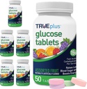 TRUEplus® Glucose Tablets, Assorted Flavor (Grape, Raspberry, Orange) - 50ct Fles - 6 Pack