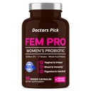 Fem Pro Probiotica voor vrouwen. 17 Klinisch effectieve strepen voor vaginale, digestieve en immuunondersteuning, urinetrek gezondheid, pH-balans en stemming. Biologische Prebiotica, 30 Veggie Capsules