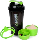 XTK Shaker Bottle 16OZ Protein Shaker Bottles met Mix Ball Portable Sports Waterfles Leak Proof GYM Cup voor eiwitmixen met opslag & pil Organizer, Ideaal voor pre-workout, BPA Gratis (Groen)