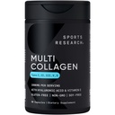 Sport Research® Multi Collageen Pillen voor vrouwen en mannen - Collageen Peptides (type I, II, III, V, X) versterkt met Hyaluronzuur en vitamine C - Glutenvrij