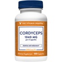 The Vitamin Shoppe Cordyceps Mushroom Supplement 1.040MG, ondersteunt uithoudingsvermogen en endurance (100 capsules)
