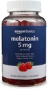Basics Melatonine, Slaap Ondersteuning Gummies, Aardbei smaak, 5mg, 120 Tellen (voorheen Solimo)