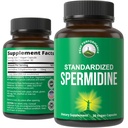 Spermidine Supplement Ultra High Strength Gestandaardiseerd tot 99% Spermidine Trihydrochloride. Meer krachtig dan tarwekiemextract. Vegan Capsules for Healthy Aging, Longevity. USA Tested Supplements