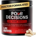 Life Happns Pour Decisions Lever Gezondheid Supplement met melkdistel, vitamine B6, Elektrolyten - Ondersteunt Hydratatie en herstel, 60 capsules