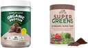 Pure geïnspireerde biologische Proteïnepoeder en Country Farms Super Greens Drink Mix Bundle (16+20 porties)