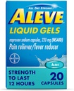Aleve Pain Reliver & Fever Reducer Liquid Gels, Naproxen Natrium, Pijnverlichting, 20 Tellen