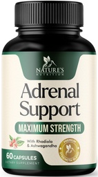 Adrenal Support Supplementen Cortex Complex, Best Energy Supplement, Ondersteunt Cortisol Health & Energy Levels, Daily Ashwagandha voor vrouwen en mannen, Ondersteunt Adrenal Fatival & Immune System, 60 Capsules