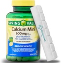 Calcium met vitamine D3, Mini Calcium pillen, Dieetsupplement, 150 Mini Softgels (Inclusief Bundling Bliss Pill Organizer) - 1 Pack