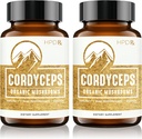 HPD Rx Premium Biologische Cordyceps Mushroom Extract Performance Supplement voor Energie, Duurzaamheid en Immuniteit 2250 mg, 240 Capsules, Verpakking van 2