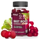 Suikervrije Vegan Beet Root Gummies voor de Bloeddruk, Rode bieten Gummies met L-Citrulline en Hawthorn Extract, Perzik Smaak Beet Kauwen voor hoge bloeddruk, 60 Tellen