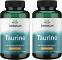 Swanson Taurine - Amino Acid Supplement Promoting Energy Production & Electrolyte Balance - Natural Formula Supporting Heart Health & Wellness - (100 Capsules, 500mg Each) (2 Pack)