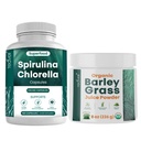 Teaveli Spirulina Chlorella Capsules en gerstegrassap poederbundel