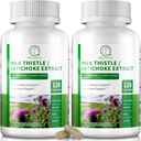 Lever Reiniging Detox & Reparatie 120 Capsules, 16-in-1 Herbal Lever Ondersteuning Supplement met melk distel, Artichoke, L-Ergothioneine, Turnjube Dandelion Extract voor lever renew & Antioxidant (2 Pack)