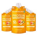 Designer Wellness Protein Smoothie, Real Fruit, 12g Proteïne, Low Carb, Zero Added Sugar, Glutenvrij, Non-GMO, Geen kunstmatige kleuren of smaken, Peach Mango, 12 Tellen