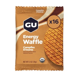 GU Energy Stroopwafel Campfire S'mores Sports Nutrition Wafel, Cafeine-Free, en Kosher zuivel, On-the-Go Energy voor elke training, 16 Tel.