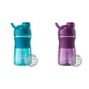 BlenderBattle 20-once SportMixer Shaker flessen met BlenderBall Wire Whisk, Plum en Teal