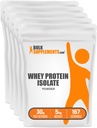 BulkSupplements.com Wei Protein Isolaat Poeder - Ongearomatiseerde Wei Proteïne Poeder, Voedingssupplement - Glutenvrij, 30g per portie, 1kg (2,2 lbs) (verpakking van 5)