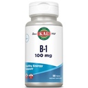 KAL Vitamine B1 100 mg, Thiamine Supplement voor Metabolisme, gezonde energie, huid, zenuwstelsel, hart gezondheid en hersenen ondersteuning, Vegan vitamine, 60 dagen geld terug garantie, 100 porties, 100 tabletten