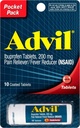 Advil Coated Tablets Pijnstiller en koortsreducer, Ibuprofen 200mg, 12 x 10 Telling, Reisgrootte fles