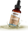 Ionic Copper Drops (30 PPM) Pure Liquid Supplement voor haar, huid, nagels & Bone Health Bio available Copper for Energy, Wellness & Joint Support - 4oz (Glas Dropper Bottle)