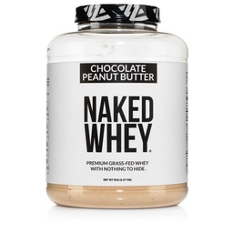 Naked Wei Chocolate Peanut Butter Grass Fed Wei Proteïne Poeder, Geen GGO, Geen soja, en Glutenvrij, Hulp Groei en Herstel - 52 Serven
