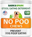 BARK&SPARK NO Poo Treats - Prevention Dog Poop Eating - Coprophagia Treatment - Stool Eating Deterrent - Probiotica & Enzymes - Digestieve gezondheid + ademhulp - 120 Zachte kauwgom - USA Made - Lever