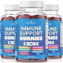NEW AGE 8 in 1 Immune Support Booster Supplement with Astragalus Root, Vitamin C and Zinc 50mg, Vitamin D 5000 IU, Quercetin & Bromelain (8 in 1 Gummies (Pack of 3))