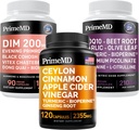 Ceylon kaneel (1pk), stikstofoxide (1pk) en Menopauzeondersteuning (1pk) Supplement Bundel - Krachtige vitamines voor hart, stofwisseling, hormoon, & Immuunondersteuning - Non-GMO, Veganistisch, Glutenvrij