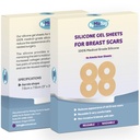 Silicone Scar Sheets for Breast Surgical Scars from Breast Reduction, Breast Augmentation, Breast Enhancement, Lift or Post Mastectomy - Reusable and Comfortable Under Post Op Bra