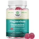 Extra sterkte Kalm Magnesium Gummies voor volwassenen - Ontspannende Magnesium Citrate Gummies met Elemental Mag - Slaaphulp Zachte Kauwen Raspberry Flavored - Lichaam & Mind Ontspanning - 90 Tel.
